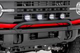 Light Bar Mount | 3.5" Round LED (Quad) | Black | Amber DRL | OE Modular Steel | Ford Bronco (21-24) view 1