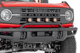 Light Bar Mount | 3.5" Round LED (Quad) | Black | Amber DRL | OE Modular Steel | Ford Bronco (21-24) view 2