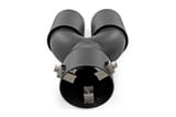 Exhaust Tip | Black | Red RC Logo | 2.5-3 Inch Pipe Single Inlet | Dual Outlet view 5