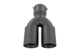 Exhaust Tip | Black | Red RC Logo | 2.5-3 Inch Pipe Single Inlet | Dual Outlet view 4