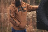 Rough Country Hoodie | RC Topographical Sleeve | Saddle | MD view 2
