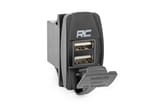 USB Switch Insert | 2x1 with Logo | Blue Back Light view 1