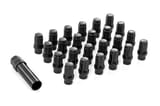 M12 x 1.5 Lug Nut Set of 24 | Black | Closed End | Extended Thread view 1