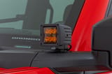 2 Inch LED Light Pods | Spot Beam | Amber Lens | Square view 3