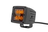 2 Inch LED Light Pods | Spot Beam | Amber Lens | Square view 2