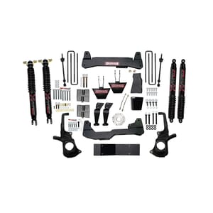 Skyjacker 6 in. Suspension Lift Kit With Torsion Bar Drop Brackets And Black MAX Shocks.