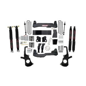 Skyjacker 7 in. Lift Kit With Raised Torsion Bar Brackets And Black MAX Shocks.
