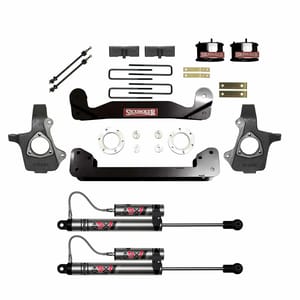 Skyjacker 4 In. Suspension Lift Kit With ADX 2.0 Remote Reservoir Shocks.