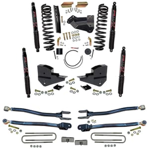 Skyjacker 4 in. Suspension Lift Kit with 4-Link Conversion and Black MAX Shocks.