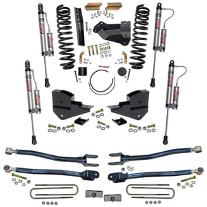 Skyjacker 4 in. Lift Kit with 4-Link Conversion and ADX 2.0 Remote Reservoir Shocks.