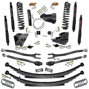 Skyjacker 4 in. Lift Kit with Coils, Leafs, 4-Link Conversion and Black MAX Shocks.
