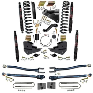 Skyjacker 6 in. Suspension Lift Kit with 4-Link Conversion and Black MAX Shocks.