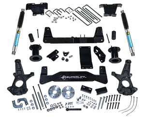 Superlift 6.5" Lift Kit-14-16 Silv/Sierra 1500 4WD w OE Cast Stl Ctrl Arms w Bil Rr Shcks