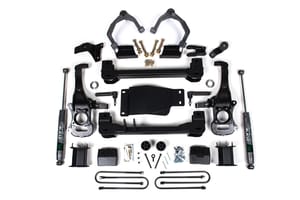 Zone Offroad Products 6" Susp Lift Kit, 5" Rear, Block - Spacer Front, Fox 2.0 ADV Series Rear Shock
