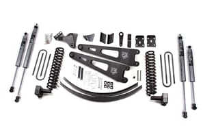 Zone Offroad Products 6" Radius Arm Lift System - Gas - Front Coils, Rear Block w/o Overload