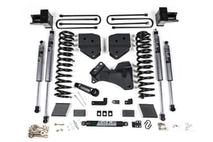 Zone Offroad Products 4" Susp Lift Kit, 2" Rear, Block, Gas, 3 Leaf Main