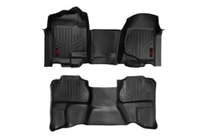 Rough Country Floor Mats | FR & RR | OV Hump | Ext Cb | Chevy/GMC 1500/2500HD (07-14)