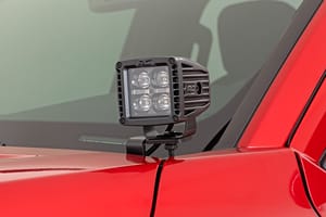Rough Country LED Light Kit | Ditch Mount | 2" Black Pair | White DRL | Toyota Tacoma (24-26)