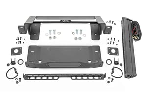 Rough Country High Winch Mount | All Models | 20 Inch Black Single Row LED | DRL | Ford Bronco (21-26)