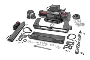 Rough Country High Winch Mount | All Models | 12000S | 20 Inch Black Single Row LED | Ford Bronco (21-26)