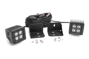 LED Lighting - LED Light | Cab Mount | 2" Black Pair | Flood | Can-Am Defender HD 5/HD 8/HD 9/HD 10