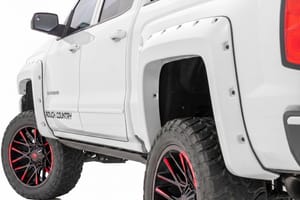 Fender Flares - Pocket Fender Flares | 5'9" Bed | GAZ Summit White | Chevy Silverado 1500 (14-18 & Classic)