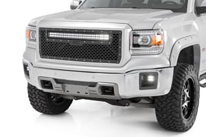 LED Lighting - Mesh Grille | 30" Dual Row LED | Black | GMC Sierra 1500 2WD/4WD (2014-2015)