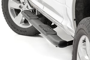 Rough Country Oval Nerf Step | Crew Cab | Black | Ram 1500/2500/3500 2WD/4WD (2010-2025 & Classic)