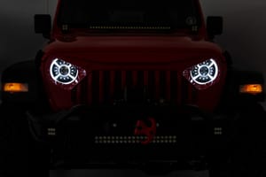 Rough Country 9 Inch DRL Halo LED Headlights | DOT Approved | Jeep Gladiator JT/Wrangler JL (18-26)