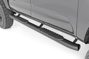 Rough Country Oval Nerf Step | Double Cab | Black | Toyota Tacoma 2WD/4WD (2005-2023)