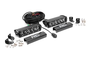 Rough Country 6 Inch Chrome Series LED Light Bar | Single Row | Pair