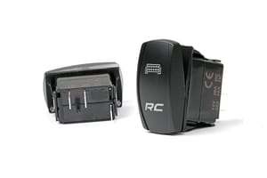 Rough Country Rocker Switch | 2x1 with Logo | Blue Back Light