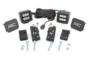 Rough Country LED Light Kit | "A" Pillar Mount | 2" Black Pair | Spot | Polaris RZR PRO XP