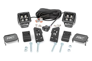 Rough Country LED Light Kit | "A" Pillar Mount | 2" Black Pair | Amber DRL | Polaris RZR PRO XP