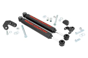 Steering Stabilizers - Dual Steering Stabilizer | 2.5-6.5 Inch Lift | Jeep Comanche MJ/Wrangler TJ/Wrangler Unlimited