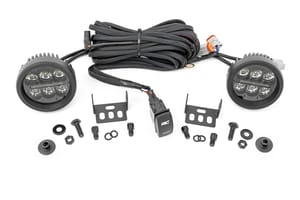 LED Lighting - LED Light Kit | Ditch Mount | 3.5" Black Round Pair | Amber DRL | Ford Bronco (21-26)