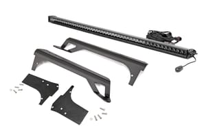 Rough Country LED Light | Windshield Mnt | 50" Black Single Row | White DRL | Jeep Wrangler TJ (97-06)