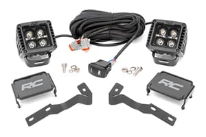 LED Lighting - LED Light Kit | Ditch Mount | 2" Black Pair | White DRL | Toyota Tacoma (05-15)