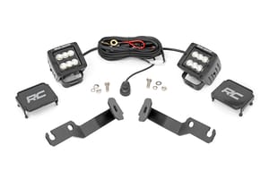 LED Lighting - LED Light Kit | Ditch Mount | 2" Black Pair | Flood | Toyota Tacoma (05-15)