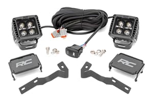 LED Lighting - LED Light Kit | Ditch Mount | 2" Black Pair | Amber DRL | Toyota Tacoma (16-23)