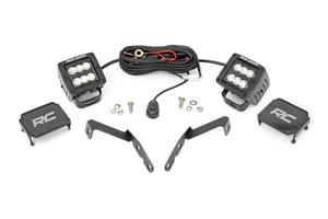 LED Lighting - LED Light Kit | Ditch Mount | 2" Black Pair | Flood | Chevy 1500 & Chevy/GMC 2500HD/3500HD (07-14)