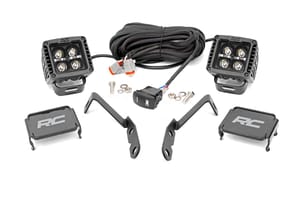 LED Lighting - LED Light | Ditch Mount | 2" Black Pair | White DRL | Chevy 1500 (2007-2013)