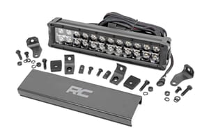 Rough Country 12 Inch Black Series LED Light Bar | Dual Row | White DRL