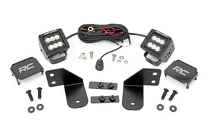 LED Lighting - LED Light | RR Cage Mount | 2" Black Flood Pair | Polaris Ranger 1000/Ranger XP 900/1000