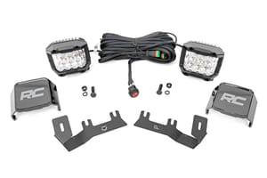 Rough Country LED Ditch Light Kit | 3in OSRAM Pair | Wide | Chevy/GMC 1500 (14-18 & Classic)