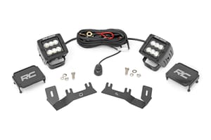 Rough Country LED Ditch Light Kit | 2in Black Pair | Flood | Chevy/GMC 1500 (14-18 & Classic)