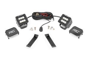 LED Lighting - LED Light Kit | Ditch Mount | 2" Black Pair | Flood | Jeep Cherokee KL (14-21)