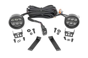 LED Lighting - LED Light Kit | Ditch Mount | Black Series Round | 3.5 Inch | Amber DRL | Jeep Cherokee KL (14-21)