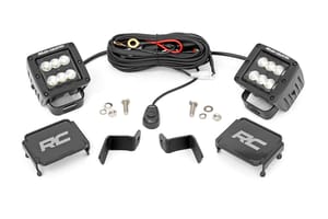 LED Lighting - LED Light Kit | Ditch Mount | 2" Black Pair | Flood | Ford F-150 (15-26)/F-150 Lightning (22-26)