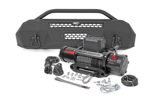 Rough Country Front Bumper | Hybrid | 12000-Lb Pro Series Winch | Synthetic Rope | Toyota Tacoma (16-23)